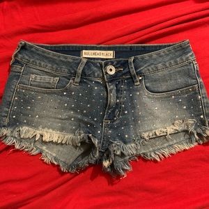 Bullhead Rhinestone studded jean shorts size 00